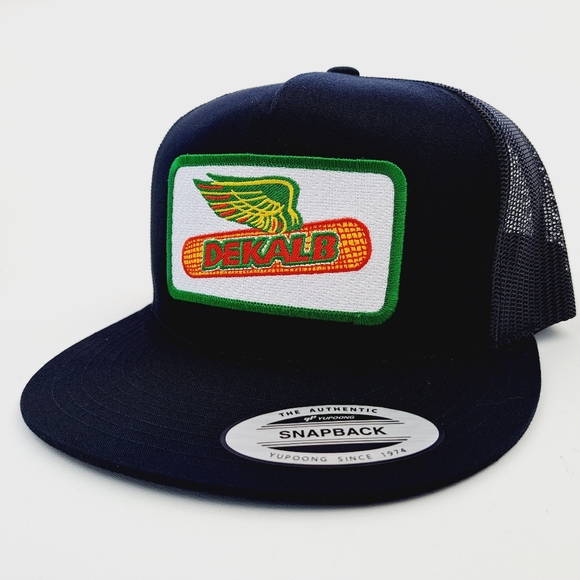 Dekalb Flat Bill Trucker Mesh Snapback Hat Cap Embroidered Patch - Picture 2 of 4